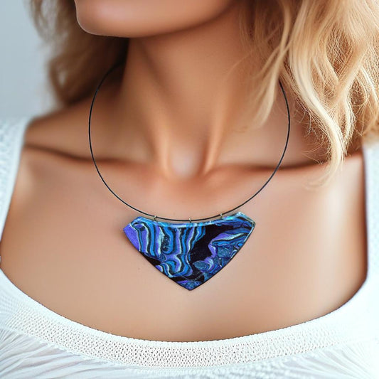 Niebieski naszyjnik - chocker