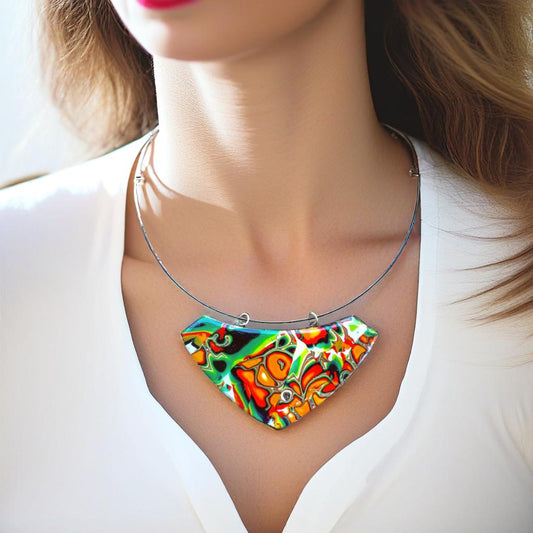 Pomarańczowy naszyjnik - chocker