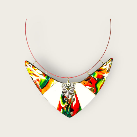 Biało-czerwony naszyjnik - chocker