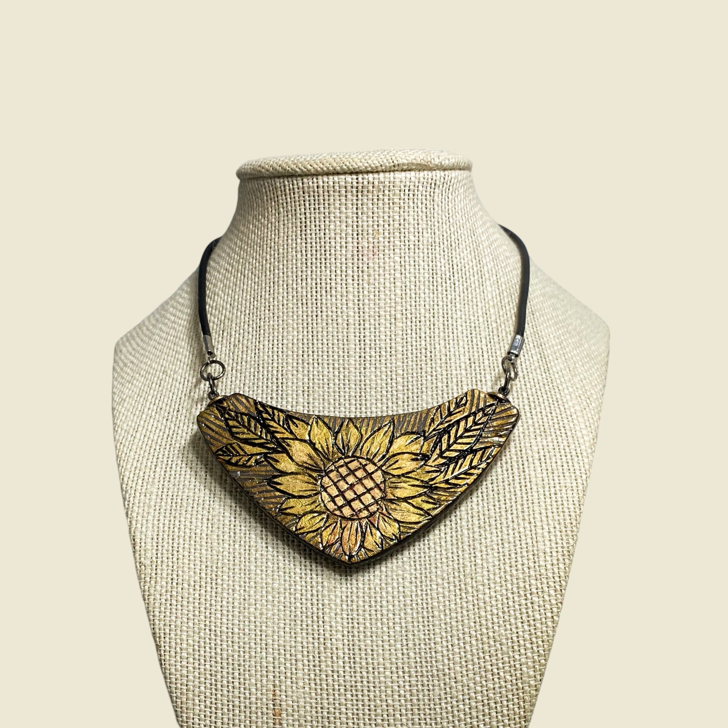 Naszyjnik choker ze słonecznikiem